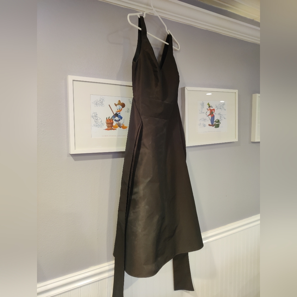 Brown Tea length Ann Taylor bridesmaid dress